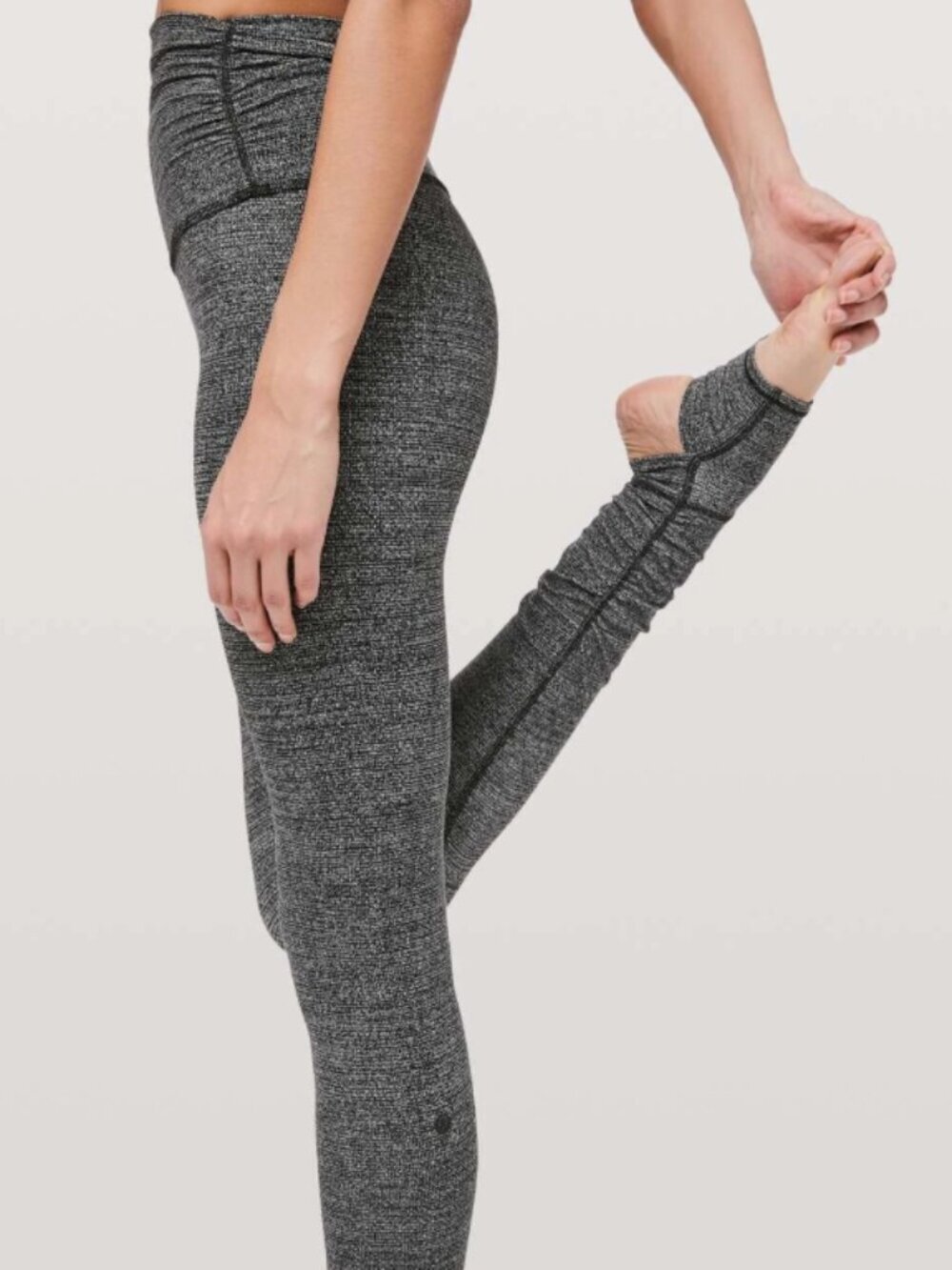 Lululemon Interlink Ice Gray Still Mind Tight High Rise Leggings 8 8206